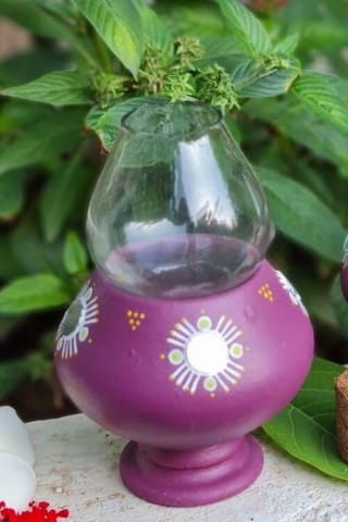 Antarang- Traditional oil lamps- Prurple (Set of 2)