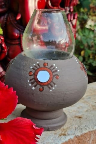 Antarang- Traditional oil lamps- Grey (Set of 2)