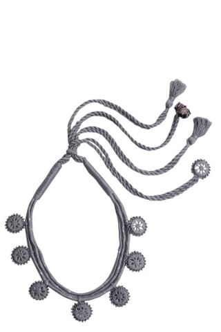 Antarang, grey kajal cord  neckpiece, 100% cotton. Hand made by divyang rural women