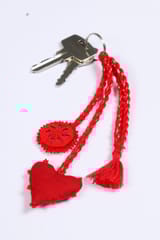 Antarang- Red Keychain. 100% cotton. Valentine special. Hand made by divyang rural women.