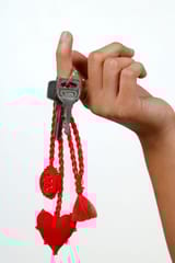 Antarang- Red Keychain. 100% cotton. Valentine special. Hand made by divyang rural women.