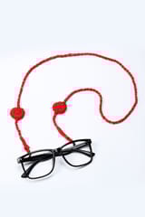 Antarang- Red  mirror Spec chain/ Spectacle Lanyard, 100% cotton. Valentine special. Hand made by divyang rural women.