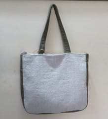 Kritenya - Tote Bag In Linen Cotton Olive Details .