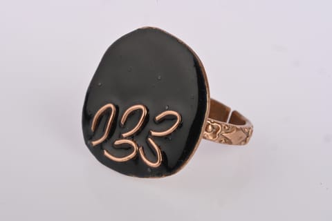 Ekibeki - Hand Crafted - Phyllo Coal Ring
