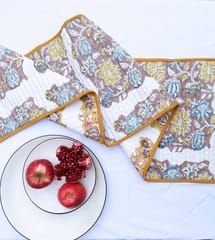 KALAAAI STUDIO - Yellow & Brown Reversible Organic Cotton Table Runner