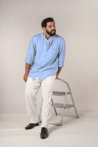 Harmony Hemp Shirt with Mandarin Collar