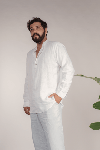 Mandarin-collared Hemp Kurta