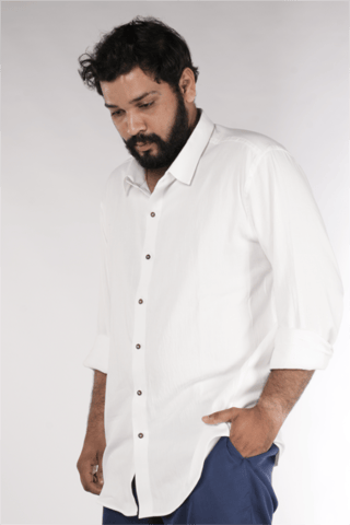 Antaratma - Spread-collared Ayurvedic Cotton Shirt