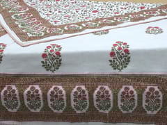 KALAAAI STUDIO - Indian Summer A/C Quilt 90x60inches: Pink & White Reversible, Mughal Print