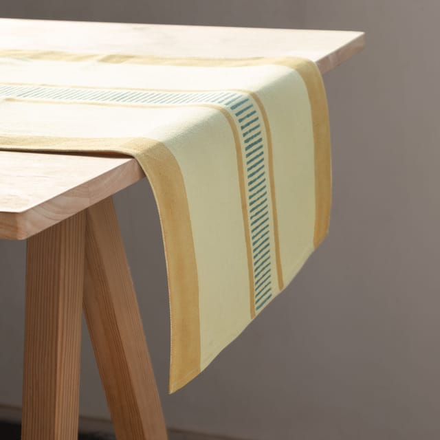 Eyaas - Hand Block Printed Cotton Table Runner - 13x60