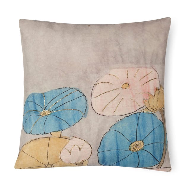 Eyaas - Embroidered Kalamkari Cushion Cover - 12x12