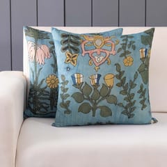 Eyaas - Handpainted Kalamkari Cushion Cover - 18x18