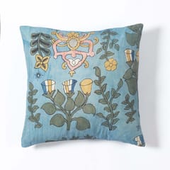 Eyaas - Handpainted Kalamkari Cushion Cover - 18x18