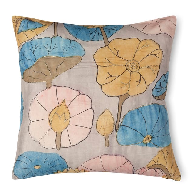 Eyaas - Handpainted Kalamkari Cushion Cover - 16x16