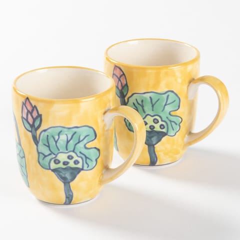 Eyass - Handpainted Ceramic Coffee Mug - Set of 2