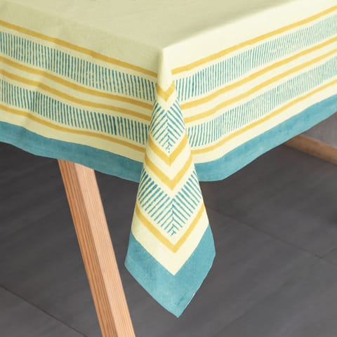 Eyass - Hand Block Printed Cotton Table Cloth - 58x90