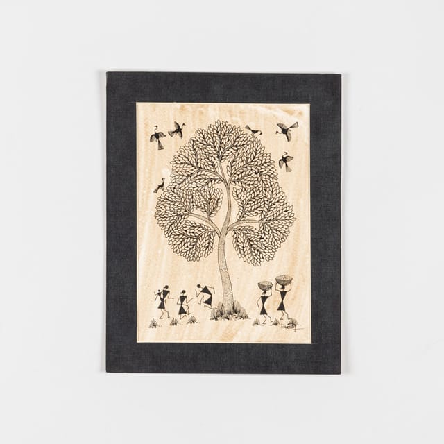 Eyaas - Warli Painting on Paper 8x10 Unframed