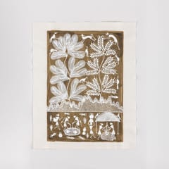 Eyaas - Warli Painting Tree of Life Palm Trees - 17x21 Unframed