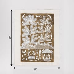 Eyaas - Warli Painting Tree of Life Palm Trees - 17x21 Unframed