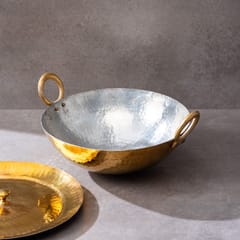 P-Tal - Set of 3 Brass Kadhais (1L round base, 3L round base, 3L flat base)
