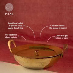 P-Tal - Set of 3 Brass Kadhais (1L round base, 3L round base, 3L flat base)