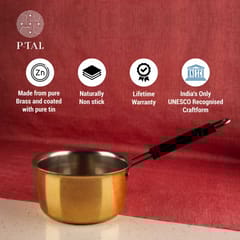 P-Tal - Set of 3 Brass Saucepans (1L, 1.5L, 2L)