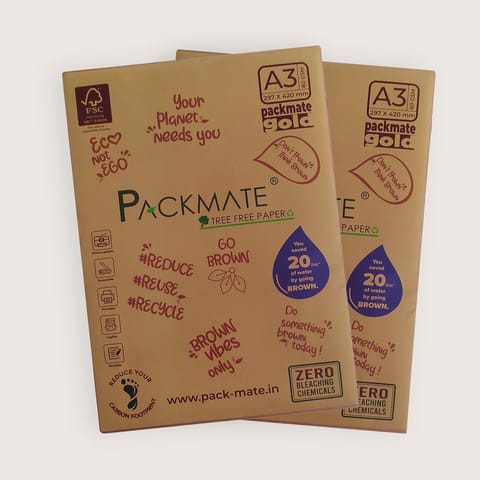 Packmate -  Gold Copier - A3, 1 Ream, 500 Sheet |  Made From 100% Recycled Paper