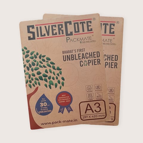 Packmate -  Silvercote A5 Copier, 1 Ream, 500 Sheets (Pack of 2)  Made From 100% Recycled Paper
