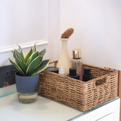 Ardpure - Wicker Bedside Organiser (stainless steel frame)