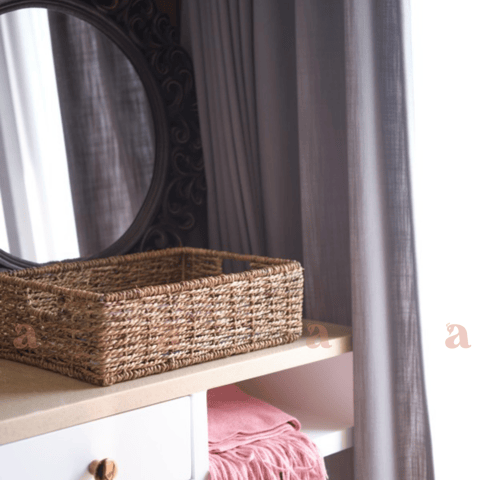 Ardpure - Wicker Bedside Organiser (stainless steel frame)