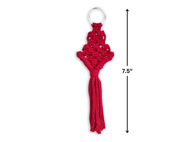 Prashast - Macrame Keychain | Crimson Pine | Red