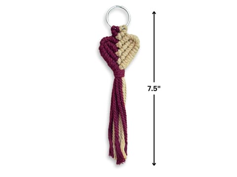 Prashast - Macrame Keychain | Love Knot | Maroon & Beige