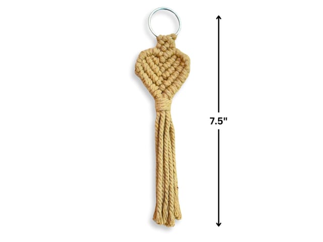 Prashast - Macrame Keychain | Love Knot | Beige
