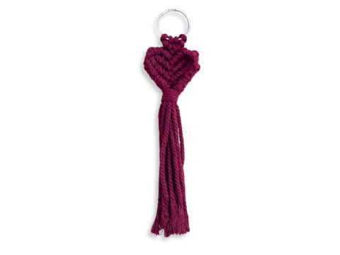 Prashast - Macrame Keychain | Love Knot | Maroon