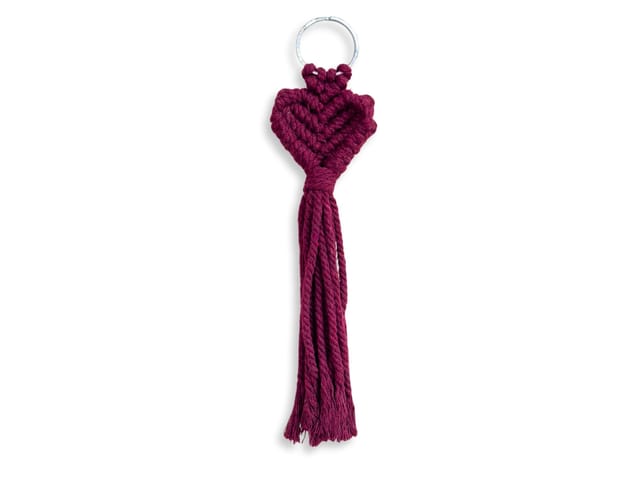 Prashast - Macrame Keychain | Love Knot | Maroon