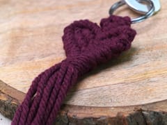 Prashast - Macrame Keychain | Love Knot | Maroon