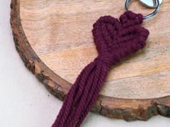 Prashast - Macrame Keychain | Love Knot | Maroon