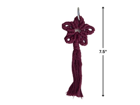 Prashast - Macrame Keychain | Shooting Star | Maroon