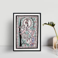 Prashast - Madhubani Handmade Painting | Framed | Gajraj