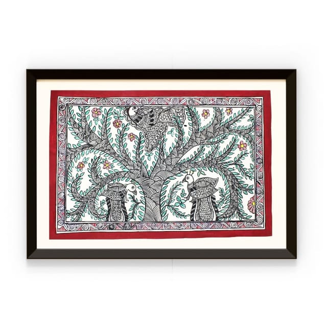 Prashast - Madhubani Handmade Painting | Framed | Mayur Bhogh