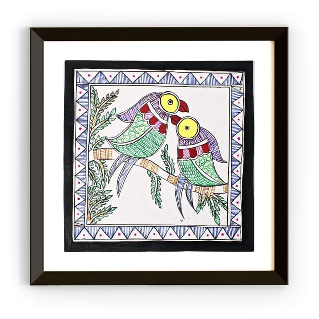 Prashast - Madhubani Handmade Painting | Framed | Sathi Sukh