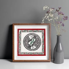 Prashast - Madhubani Handmade Painting | Framed | Godhana Meen Naach