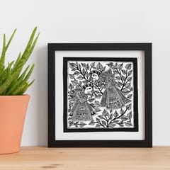 Prashast - Madhubani Handmade Painting | Framed | Mayur Vartalap