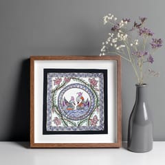 Prashast - Madhubani Handmade Painting | Framed | Yugul Hans
