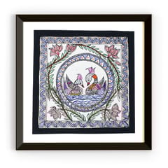 Prashast - Madhubani Handmade Painting | Framed | Yugul Hans