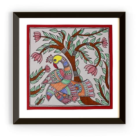 Prashast - Madhubani Handmade Painting | Framed | Mayur Utsav