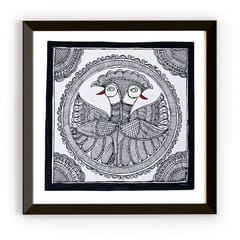 Prashast - Madhubani Handmade Painting | Framed | Kachni Mayur Sawagat