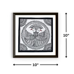 Prashast - Madhubani Handmade Painting | Framed | Kachni Mayur Sawagat