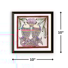 Prashast - Madhubani Handmade Painting | Framed | Meen Swagat