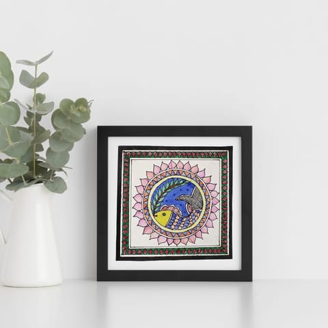 Prashast - Madhubani Handmade Painting | Framed | Samudri Meen